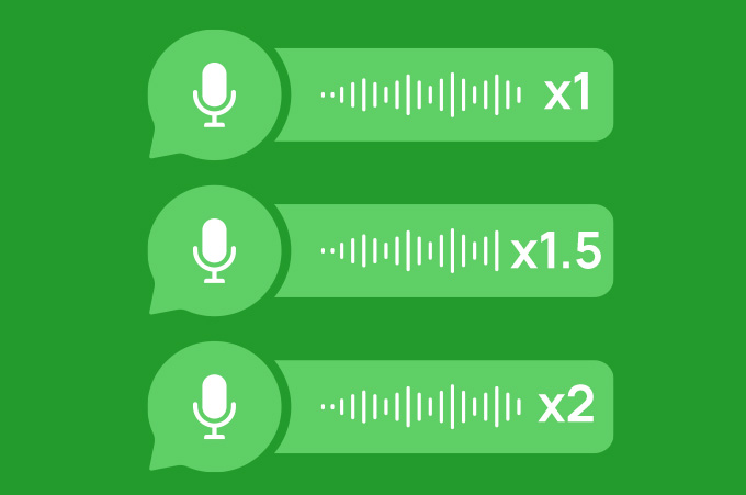 conos de Audios de WhatsApp Mostrando las Tres Nuevas Velocidades