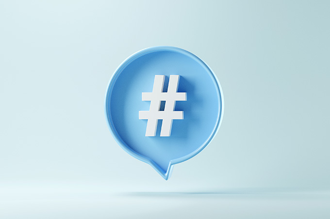 Ilustracin de Hashtag de Instagram Dentro de Brbuja de Dilogo