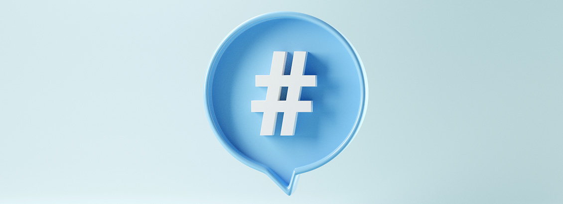 Ilustración de Hashtag de Instagram Dentro de Búrbuja de Diálogo