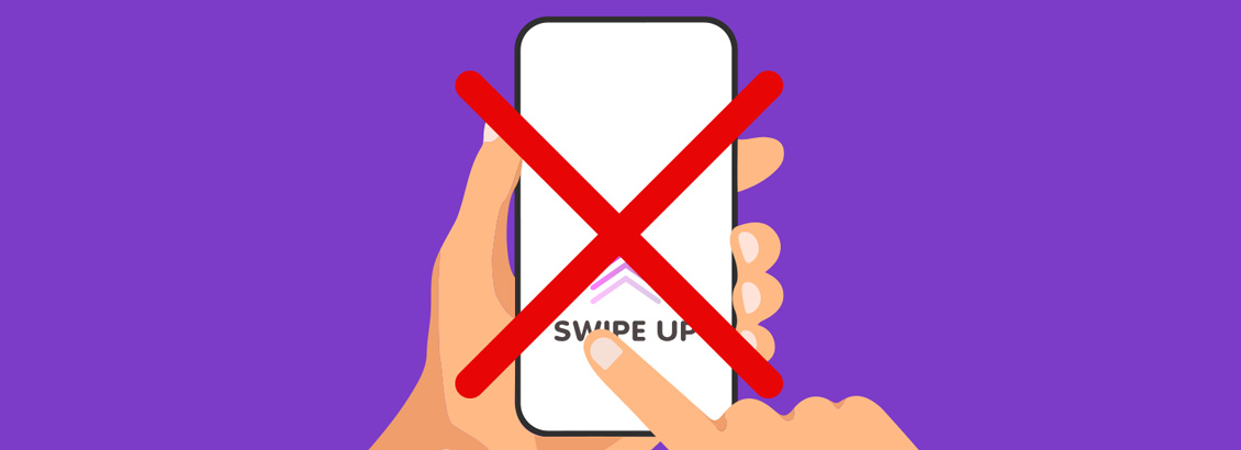 Dedos Haciendo Swipe Up en Pantalla de Smartphone que Tiene una X Roja Encima