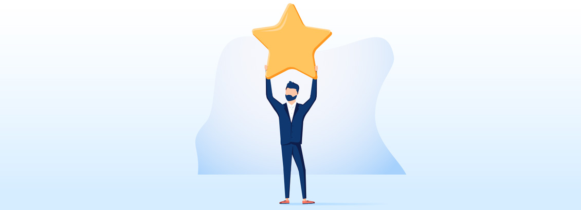 Ilustración de un Hombre Sostiendo Una Estrella por Encima de tu Cabeza