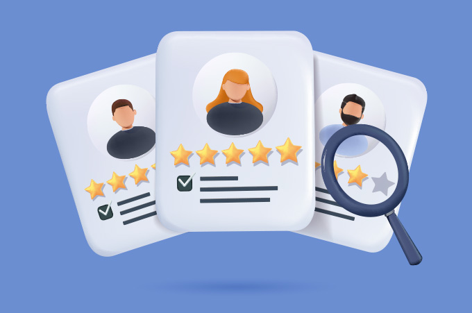 Ilustracin de Tres CV de Personas que Buscan Empleo en IG