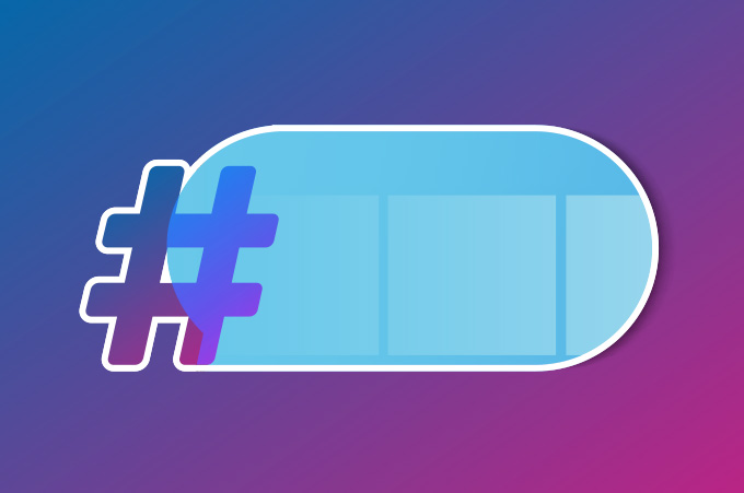 Ilustracin en Tonos Morados con Signo de Hashtag
