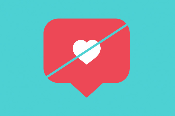 Ilustracin de un Emoji de Like de Instragram con Lnea Diagonal en el Medio