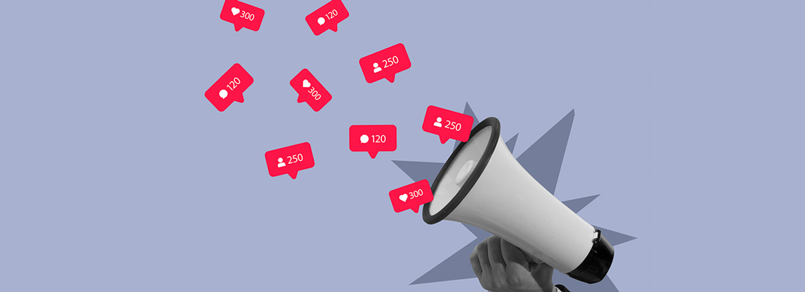 Mano Sostiene Megáfono que Expulsa Notificaciones de Instagram