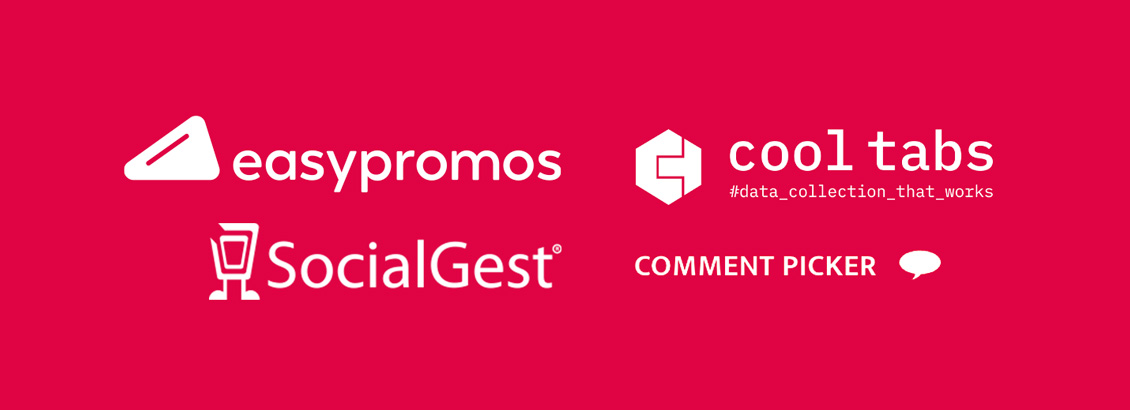 Rectngulo Fucsia con Cuatro Apps de Sorteos Para Instagram