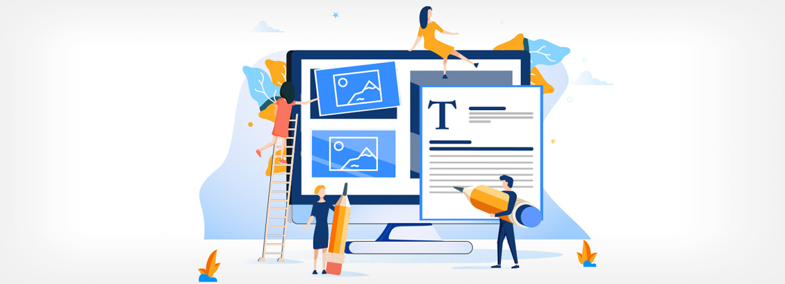 Ilustraciones de Personas en Miniatura Construyendo una Landing Page Sobre Pantalla