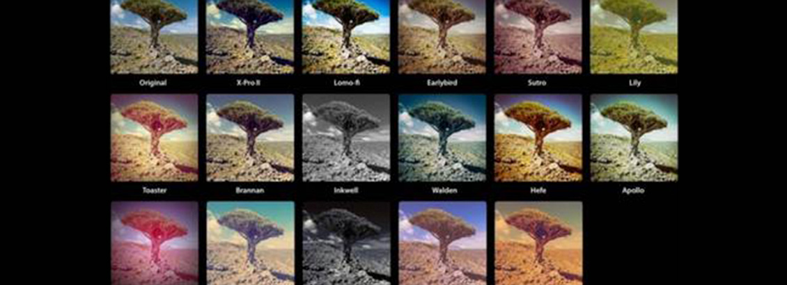 Captura de los Varios Filtros de Instagram