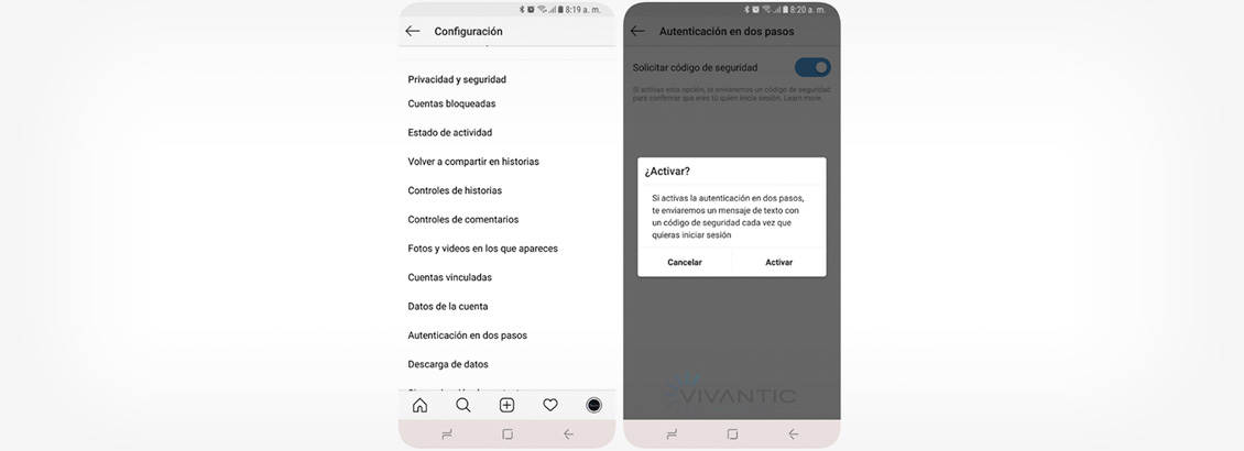 Captura de Pgina de Configuracin de Instagram