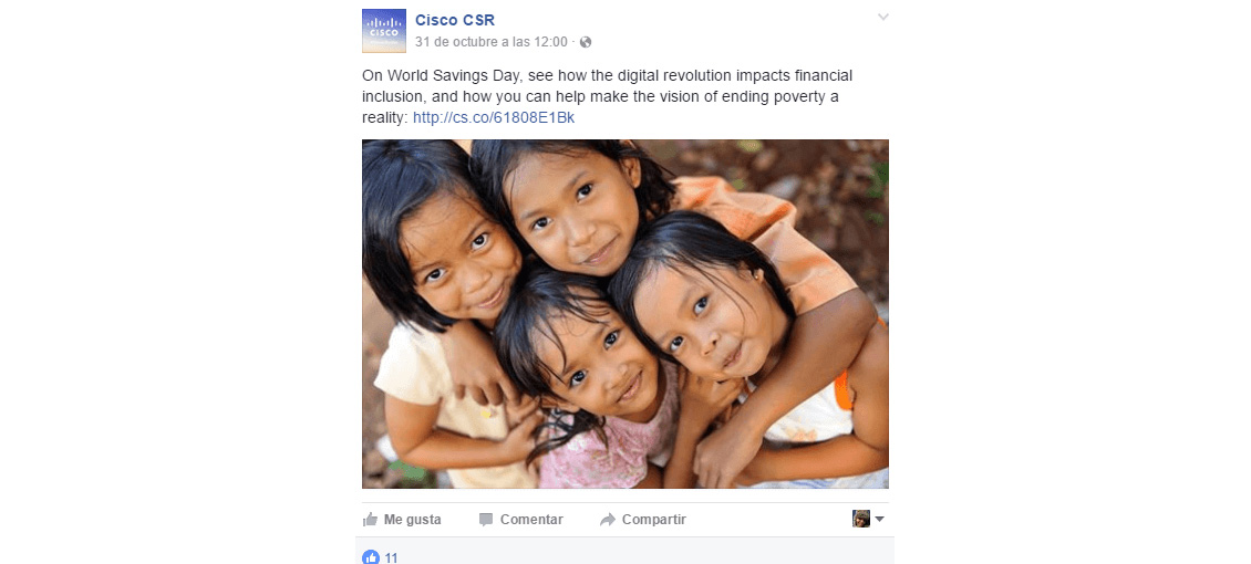 Captura Post de Facebook de Cisco