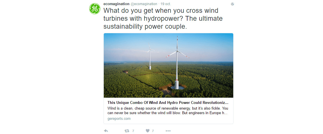 Captura de Tweet de General Electric