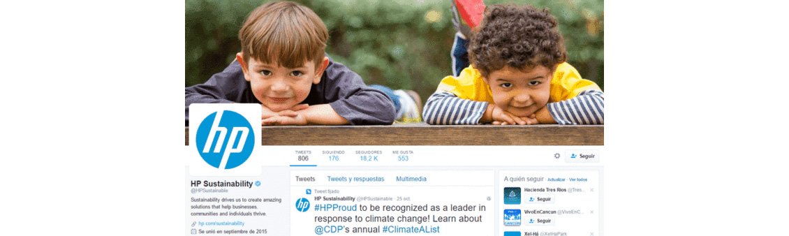 Captura de Perfil de Twitter de HP