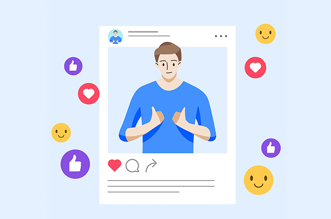 Ilustracin de Publicacin de Instagram de Influencer