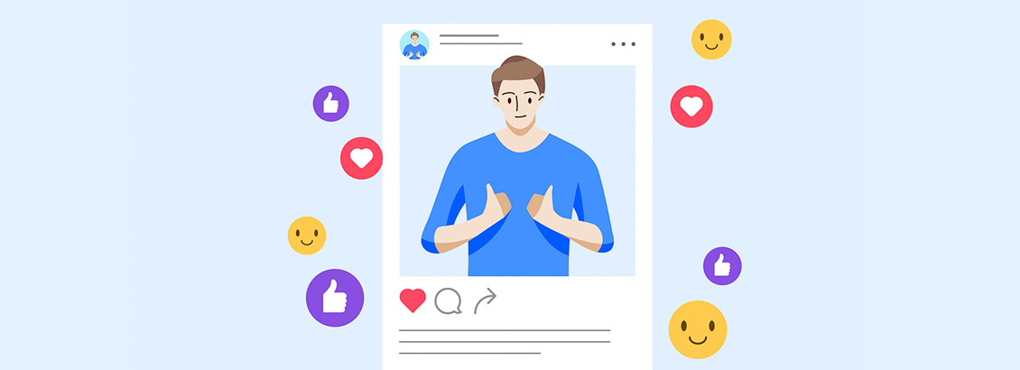 Ilustracin de Publicacin de Instagram de Influencer