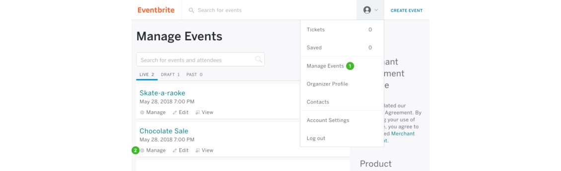 Captura de Página de Manejo de Eventos de Eventbrite