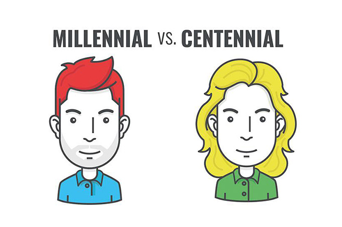Ilustracin Comparativa Entre Centennials y Millennials