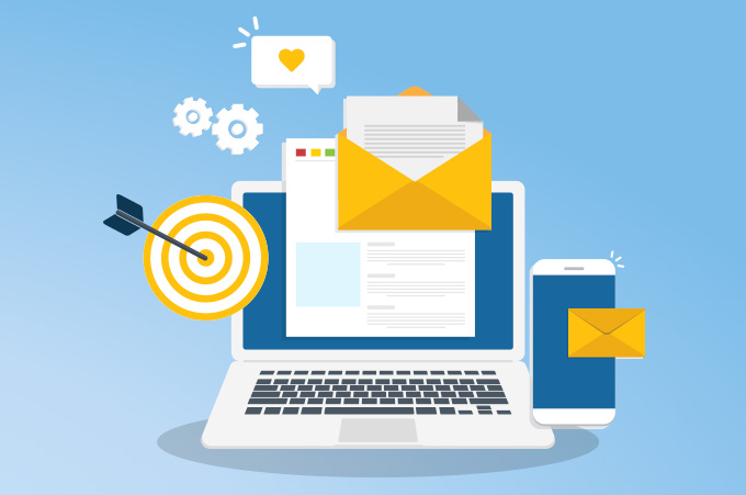 Ilustracin de Elementos Para un Email Marketing