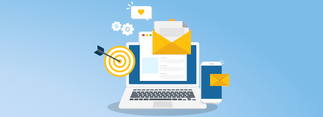 Ilustración de Elementos Para un Email Marketing