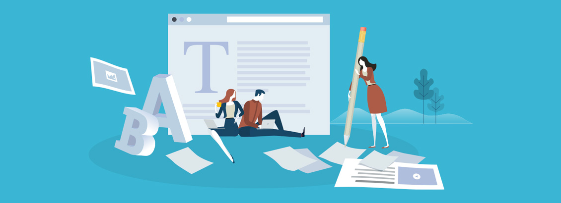 Ilustracin de Personas Produciendo Contenido Tanto en Laptop Como en Papel