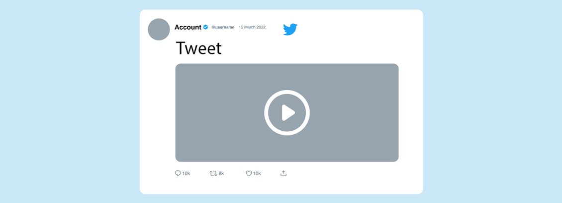 Plantilla de Tweet con Formato de Video