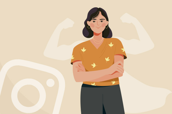 Ilustracin de Chica Empoderada Alusiva a Campaa de Instagram Yours to Make