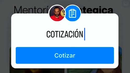 Sticker Cotizar en Instagram