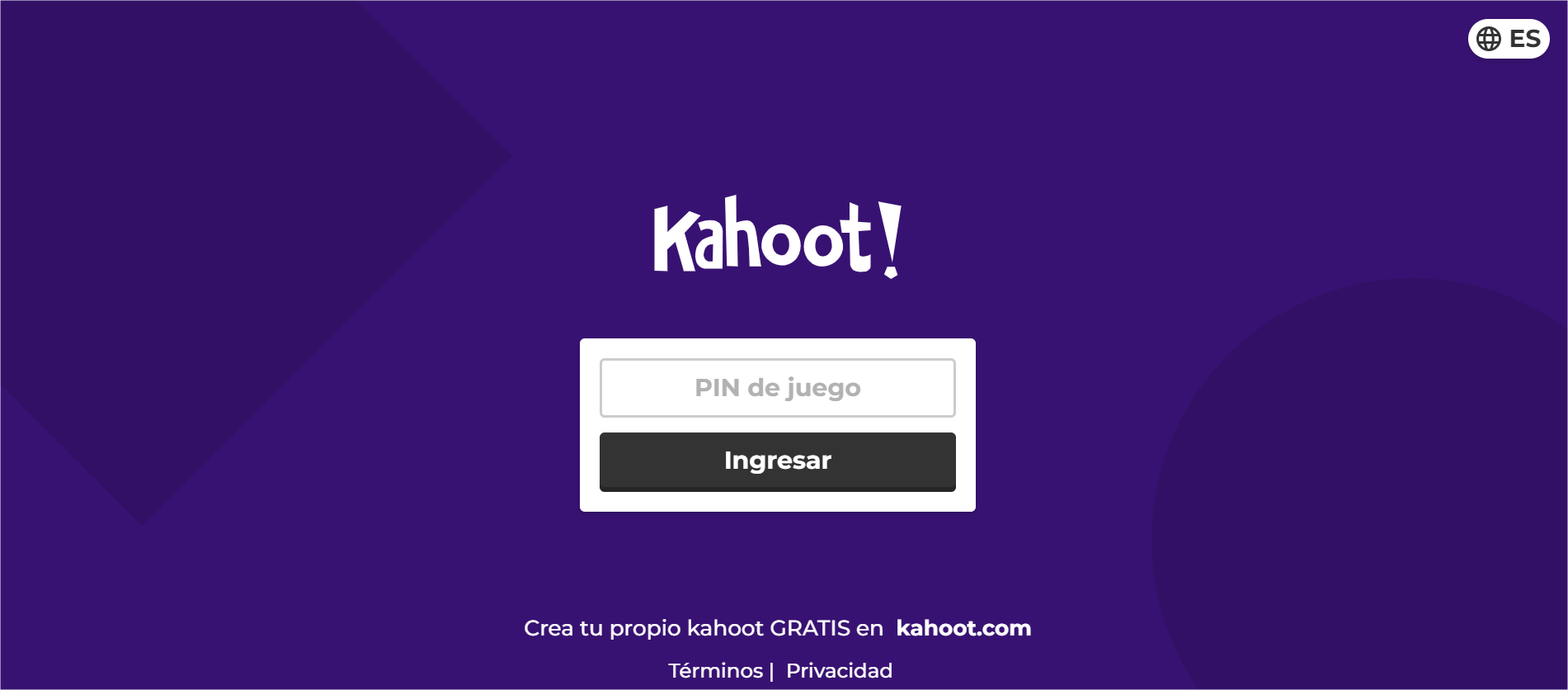 Kahoot ingreso