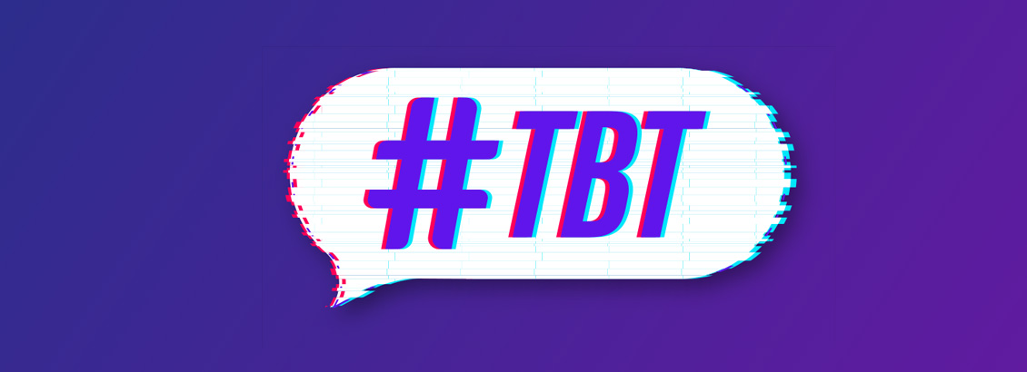 Globo de Texto Sobre Hashtag de TBT con Colores de TikTok