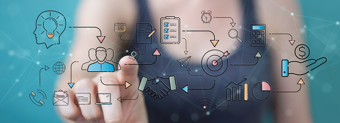 Dedo Sealando Grfico de Estrategia de Mercadeo en Linkedin